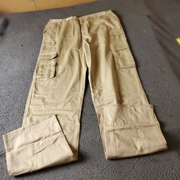 Boulder Creek Trading Cargo Pants Big Tall Mens Size 38 40L Tan Cotton Chino Kha - Picture 1 of 7